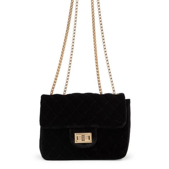 Pink Haley Handbags - Lola Quilted Velvet mini crossbody